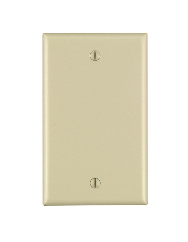 Leviton 80714-I 1-Gang No Device Blank Wallplate, Standard Size, Thermoplastic Nylon, Box Mount, Ivory