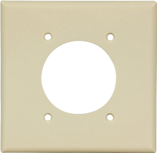 Cooper Wiring Devices 2168V 2-Gang Single Power Outlet Wall Plate, 2.15" Diameter Opening, Thermoset Plastic, Standard Size, Ivory 2168V-BOX