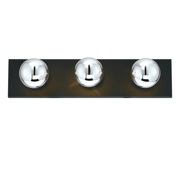 Westinghouse 6117500 Traditional Three-Light Indoor Vanity Light Fixture, Matte Black Finish, No Shades