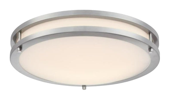 Westinghouse Lighting Lauderdale Transitional Contemporary One-Light, 16 Inch 23 Watt LED Indoor Flush Mount Fixture with Color Temperature Selection, Brushed Nickel Finish, Frosted Acrylic Shade 6136400