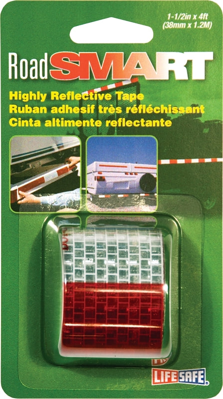 Incom RE800 DOT-C2 Red/Silver 1.5" x 4' High Visibility Reflective Safety Tape