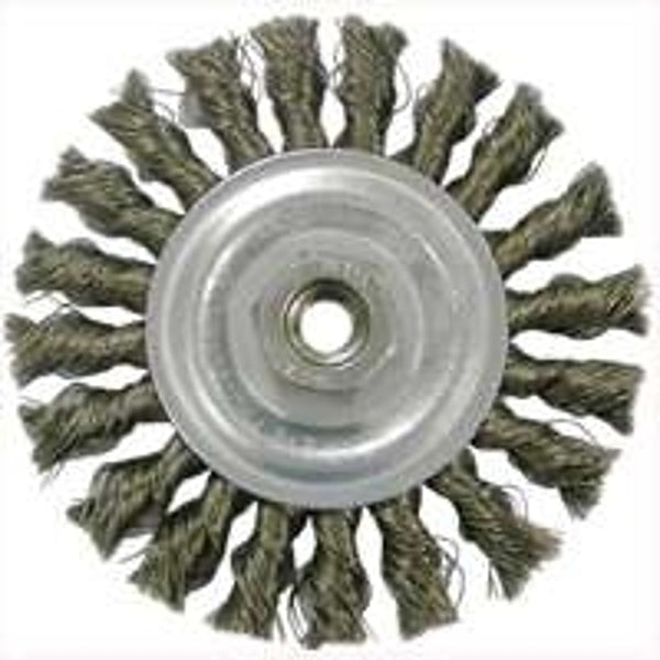 WEILER CORPORATION 36012 Weiler Wire Wheel Standard Twist Knot 20000 Rpm Coarse 5/8" - 1/2" Arbor, 4"
