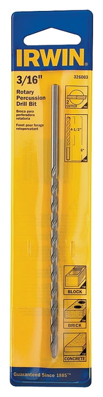 IRWIN 326003 3/16 x 4-1/2 x 6 Straight Shank Masonry Bit
