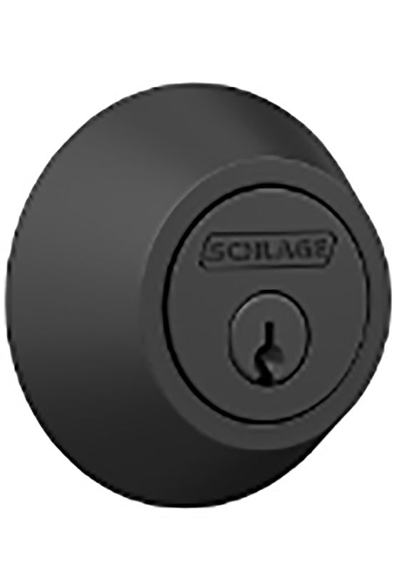 Schlage JD60622 Single Cylinder Deadbolt, Matte Black, Key Lock