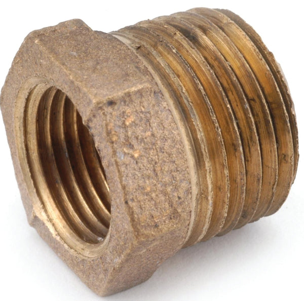 ANDERSON METALS CORP 738110-0602 Series 3/8" x 1/8", Rough Brass, Hex Reducing Bushing
