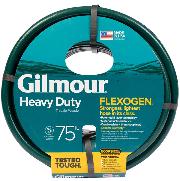 Gilmour 864751-1001 75ft Heavy Duty Flexogen Garden Hose, 5/8" Diameter
