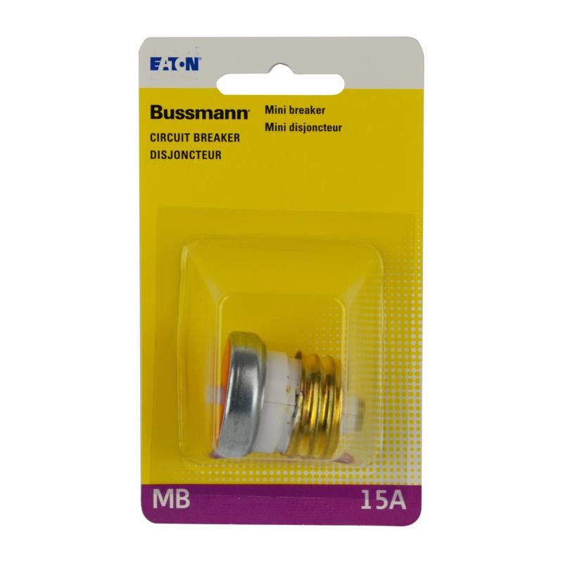 Bussmann, Pack of 1, No Color BP/MB-15 15 Amp Edison Base Plug Fuse Circuit Breaker, 125V