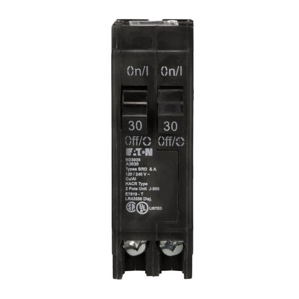 Westinghouse Tandem Circuit Breaker, Single Pole, 2-30A BD3030