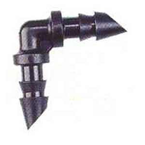 Rain Drip 100050116 R314CT 1/4" Double Barbed Elbow 5 Count, Pack of 1, Black