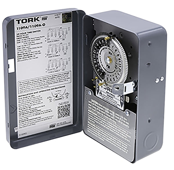 NSi Industries TORK 1109A Indoor 40-Amp Multi-Volt Mechanical Lighting and Appliance Timer - 24-Hour Programming - Multiple On/Off Settings - 120/208-277-Volt - Grey 2.9 x 4.7 x 7.9 inches
