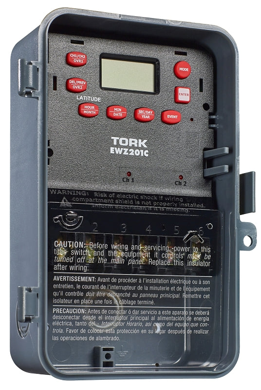 Nsi TORK EWZ201C 2-Channel 7-Day Digital Time Switch, SPST/DPST