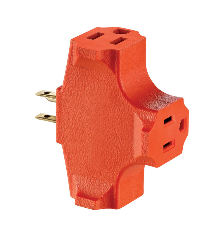 Leviton 694-OR Heavy Duty Triple Outlet Adapter