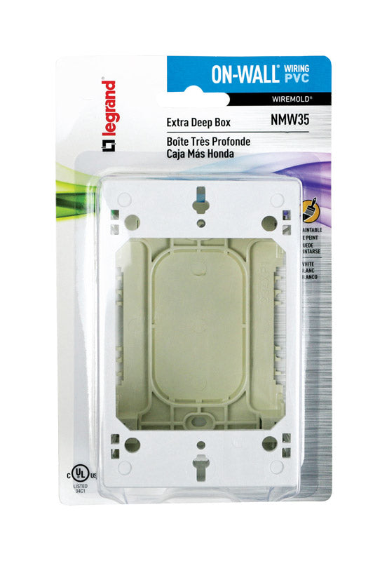 Wiremold NMW35 Nonmetallic Raceway Extra Deep Outlet Box by Wiremold