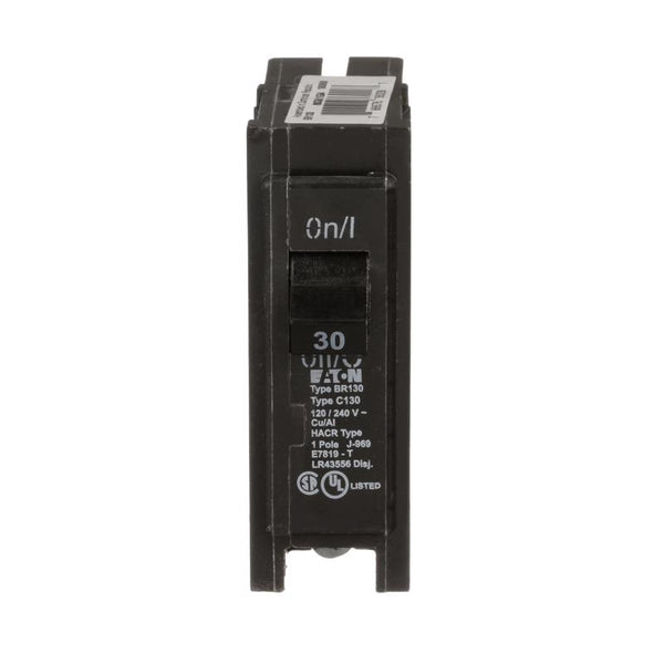 EATON CORPORATION Eaton Br130 Single Pole Interchangeable Circuit Breaker, 120V, 30-Amp, Pack of 1, Black