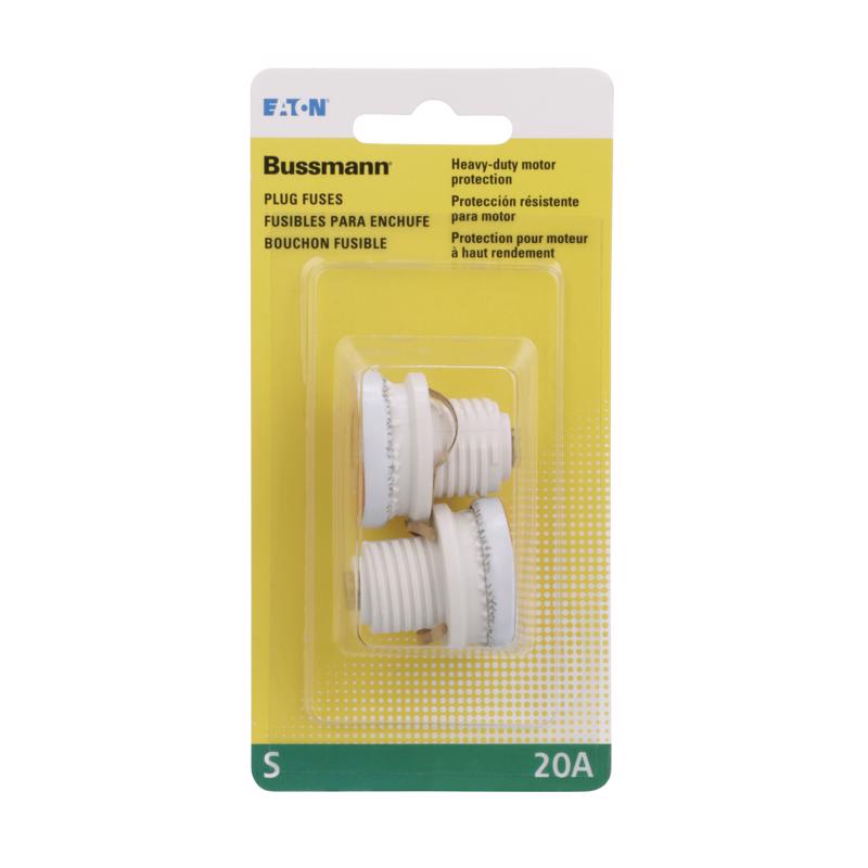 Bussman BP/S-20 20 Amp 125Vac Dual- Element Time-Delay Plug Fuse 2 Count