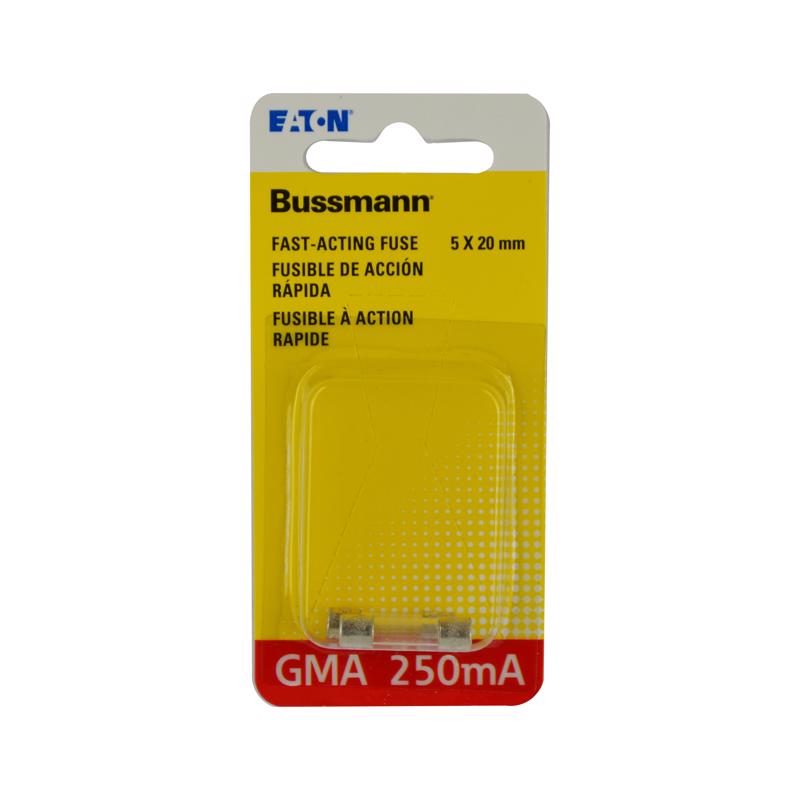 Cooper Bussmann BP/GMA-250MA Cartridge Electronic Fast Acting Fuse, 2 mA, 0.38