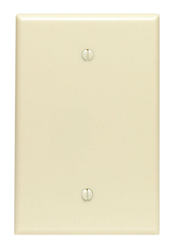 Leviton 86114 1-Gang No Device Blank Wallplate, Oversized, Thermoset, Box Mount, Ivory