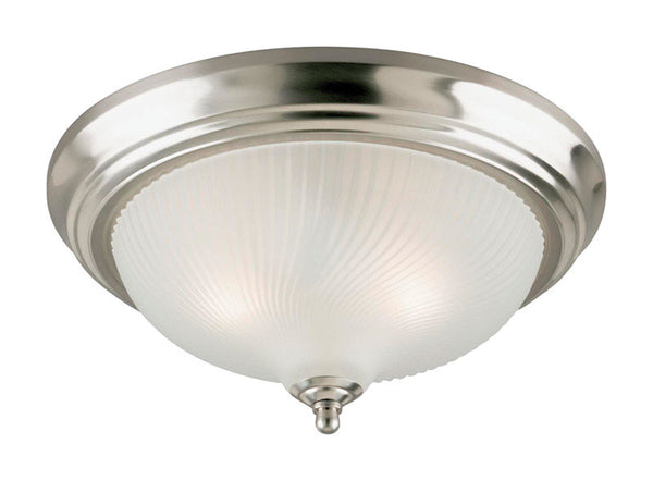 Westinghouse Flush Mount Ceiling Fixture A19 13 in. Dia Nickel Bx 64305