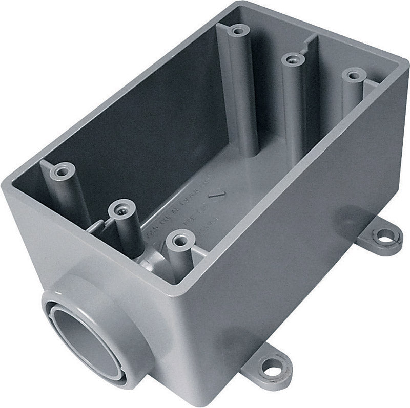 Cantex 2-3/4 in. Rectangle PVC 1 gang Electrical Box Gray
