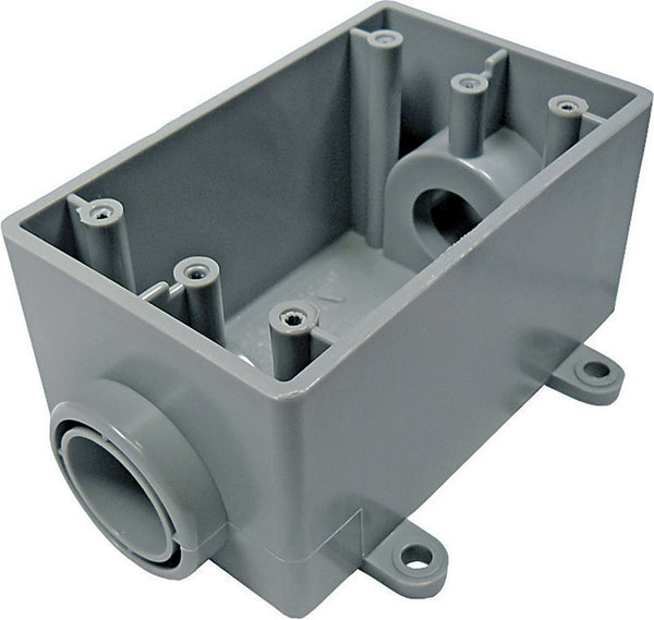 Cantex 2-3/4 in. Rectangle PVC 1 gang Outlet Box Gray 5133463U