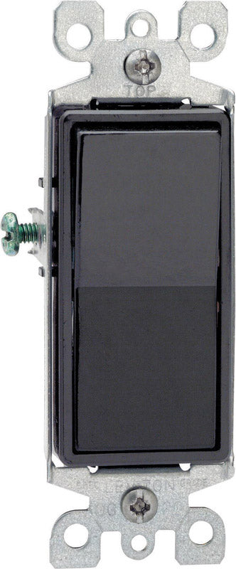 Leviton R45-5603-2E Black Residential Grade Decora 3-Way AC Quiet Switch Rocker
