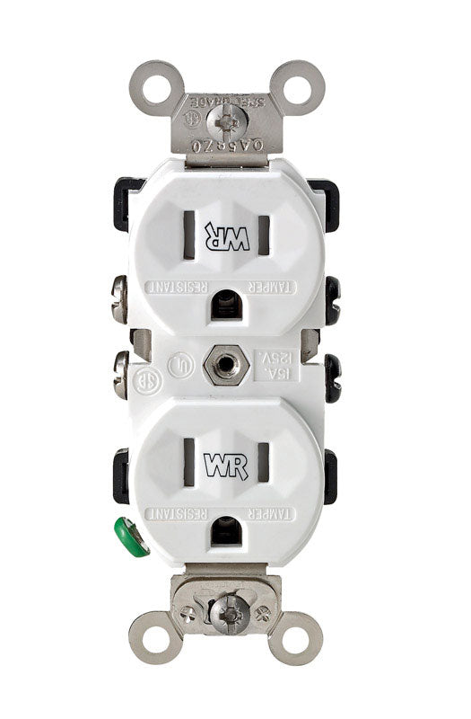 Leviton 15 amps 125 volt White Outlet 5-15R 1 pk