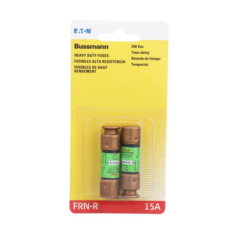 Bussmann BP/FRN-R-15 15 Amp Fusetron Dual Element Time-Delay Current Limiting Class RK5 Fuse, 250V UL Listed (Pack of 2)