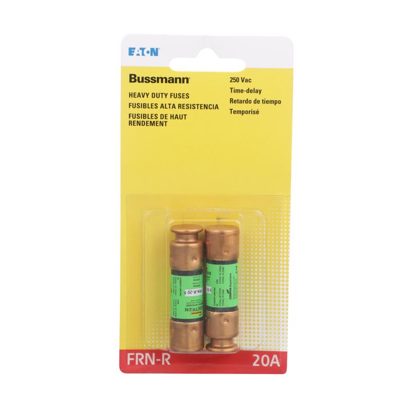 Bussmann BP/FRN-R-20 20 Amp Fusetron Dual Element Time-Delay Current Limiting Class RK5 Fuse, 250V UL Listed (Pack of 2)