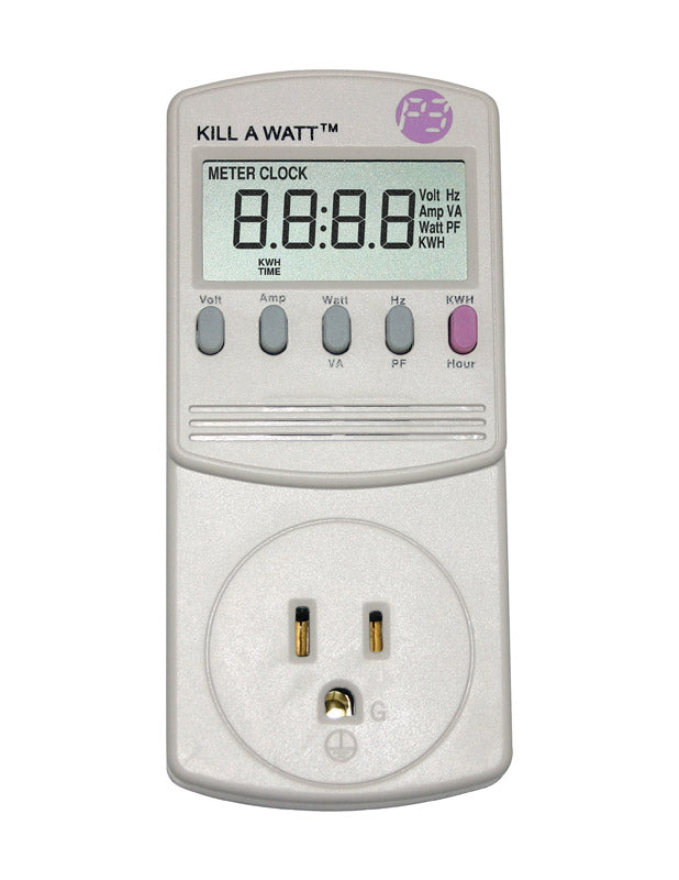P3 Power Meter Kill A Watt 125 V 5-1/8 " Hx2-3/8 " Wx1-5/8 " D