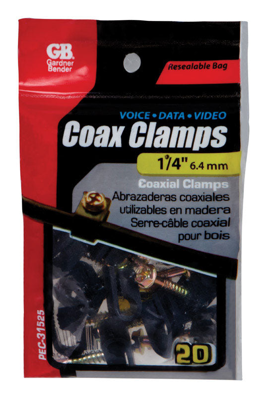 Gardner Bender Stainless Steel Coax Cable Clamp 20 pk PEC-31525