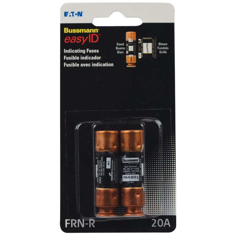 Cooper Bussmann BP/FRN-R-20ID 250-volt Current Limiting Class RK5 Fuse with Fusetron Dual Element and Time Delay, 2 Pack
