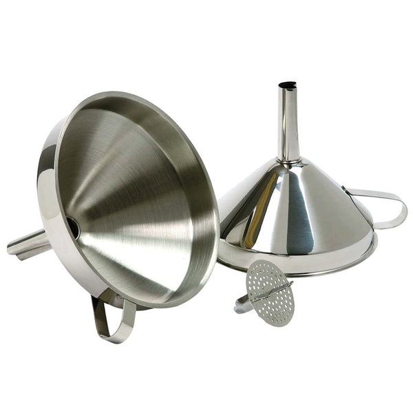 Norpro 5-Inch Stainless Steel Funnel with Detachable Strainer 245