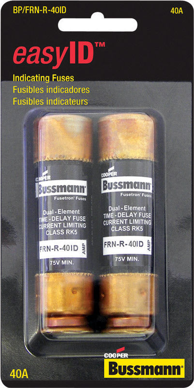 Bussman BP/FRN-R-40ID 40 Amp EasyID Heavy-Duty Time Delay Fuse 2 Count