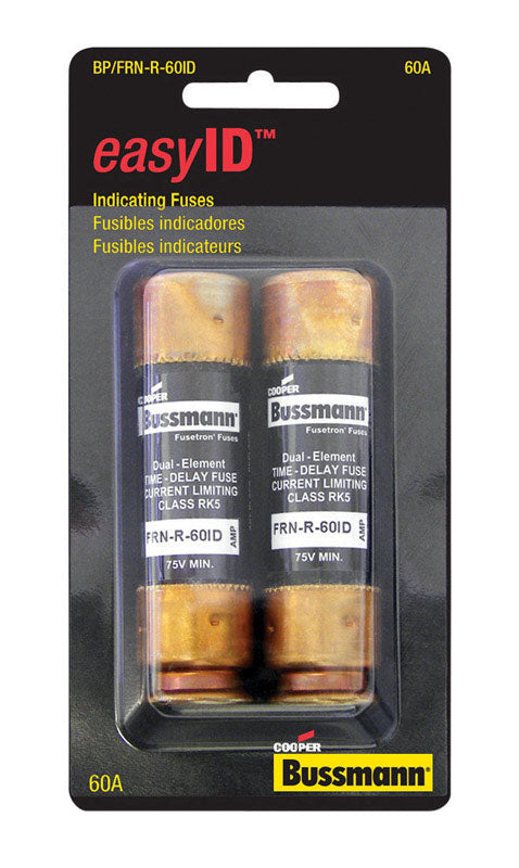 Bussman BP/FRN-R-60ID 60 Amp EasyID Heavy-Duty Time Delay Fuse 2 Count