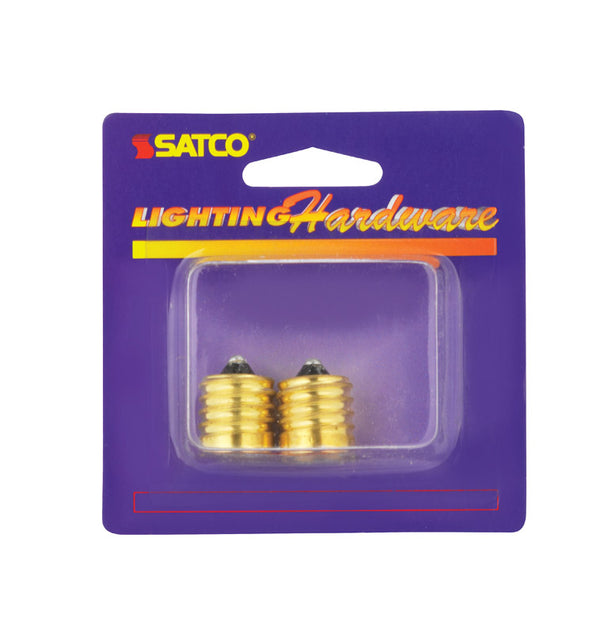 Satco Brass Intermediate to Candelabra Base Socket Reducer 2 pk 70215