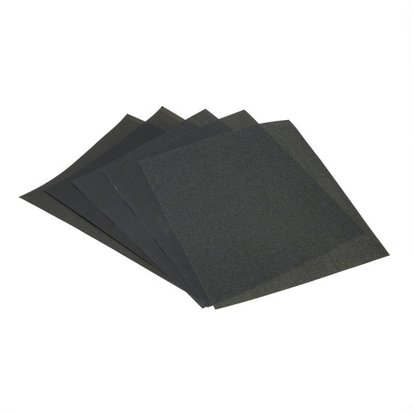 Norton 48110 Sand Wet Sandpaper Assorted Grit, 9-Inch x 11-Inch, 5-Pack