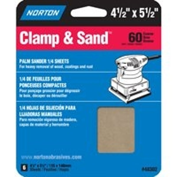 Norton Abrasives Sandpaper Sheet, Multisand 60 Grit Sandpaper, Coarse Grit Sanding Sheet, Pack of 60 Sanding Sheets 48302