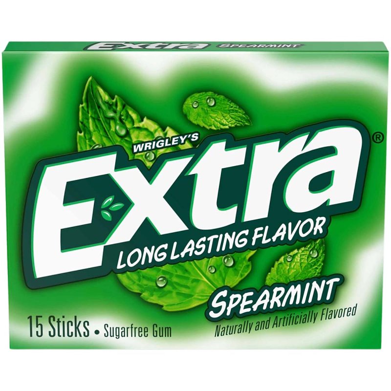 EXTRA Spearmint Back To School Sugar Free Chewing Gum Back to School Supplies, 15 Stick Pack