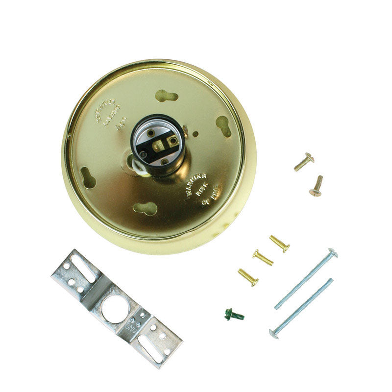 Holder Glass Shade 4in BRS Fin