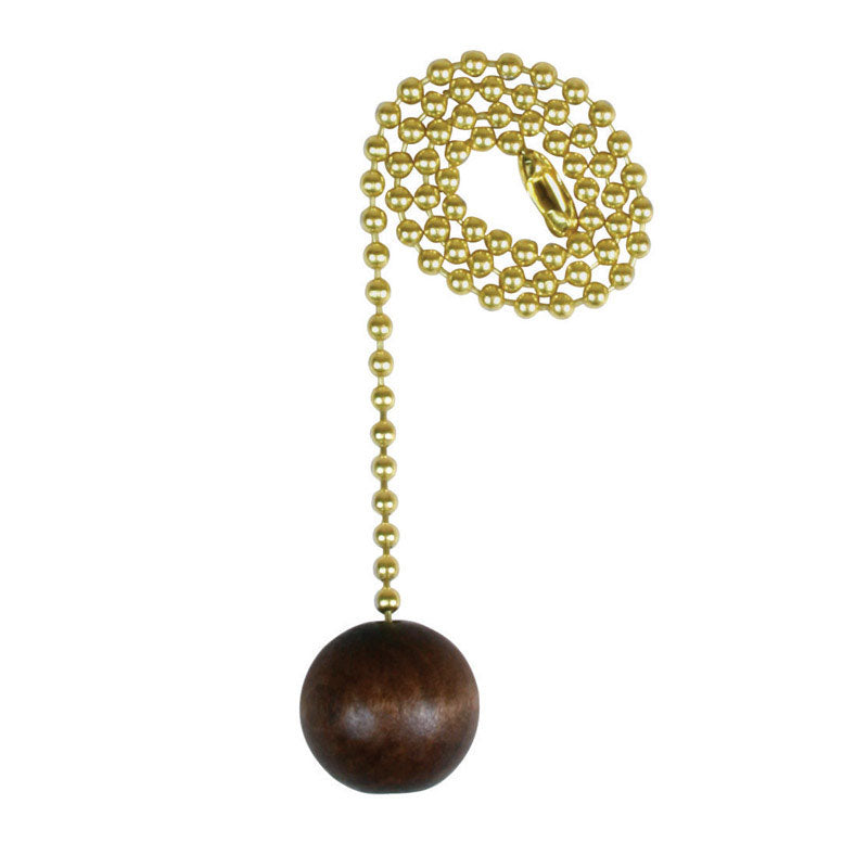 Chain Pull W/Walnut Ball 12in