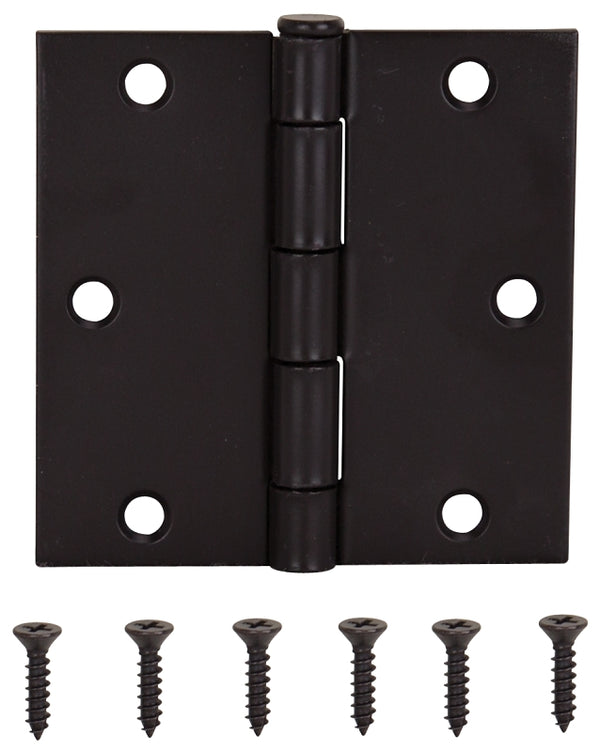 MINTCRAFT 20338ORX ProSource 3391588 Hinge, L X 3-1/2 in W Door, 6 Holes, 2.2 Mm Thick Leaf, Steel, Oil Rubbed, 3-1/2" x 3-1/2", Bronze