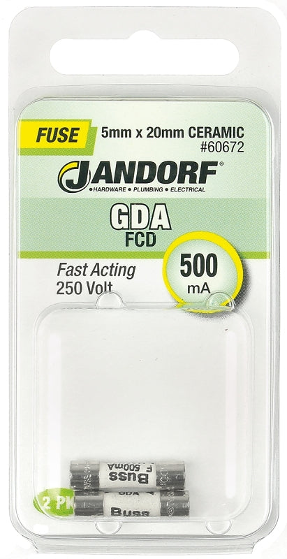 Jandorf Fuse Gda 500ma Fast Acting 60672