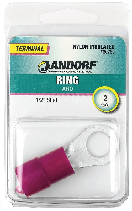 Jandorf 60780 Ring Terminal, Red