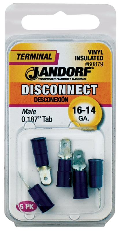 Jandorf Specialty Hardw Term Disc Male Vnyl Ins .187Tb 60879