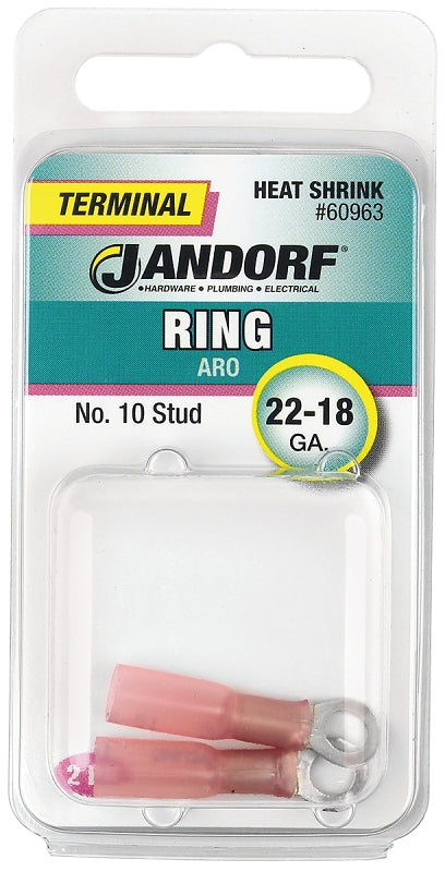 Jandorf 60963 Ring Terminal, Red