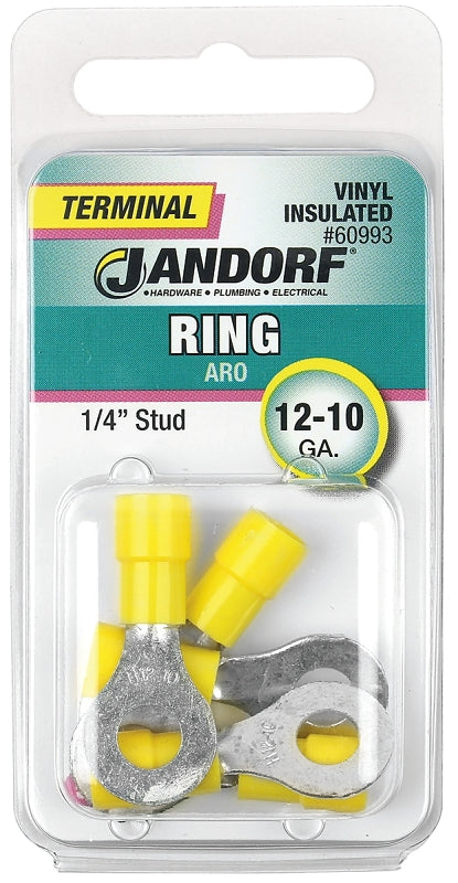 Jandorf 60993 Vinyl Insulated Terminal Ring, 12-10 Awg