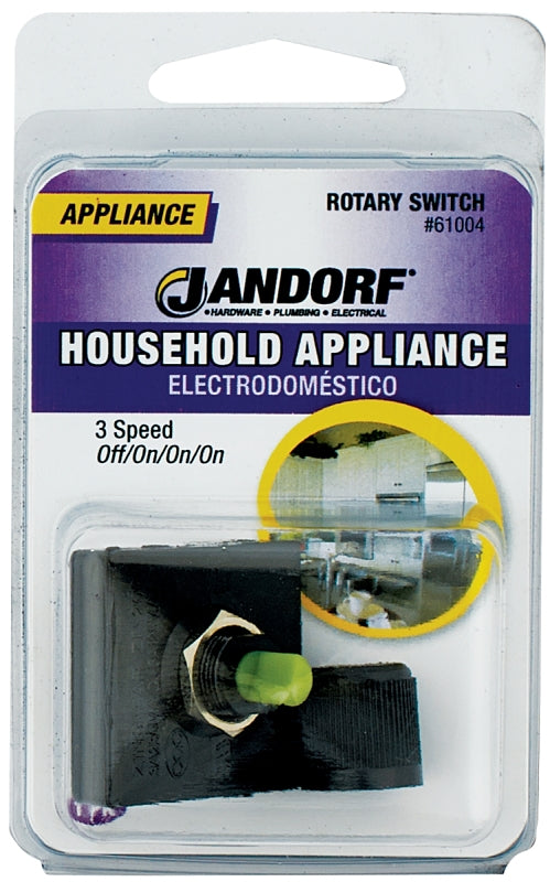 Jandorf Rotary Switch3spd Pushin Black 61004 (12-Pack)