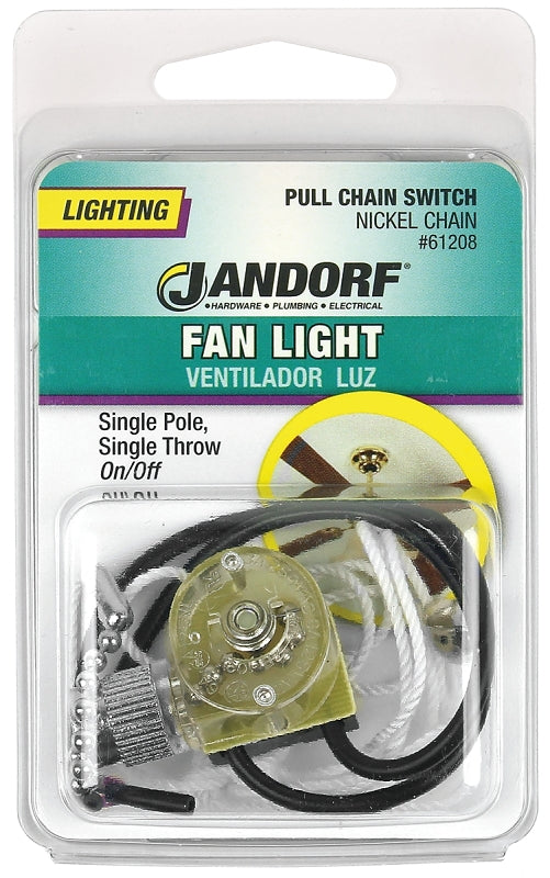 Jandorf Specialty Hardw Switch Pull Chain Nic On/Off 61208