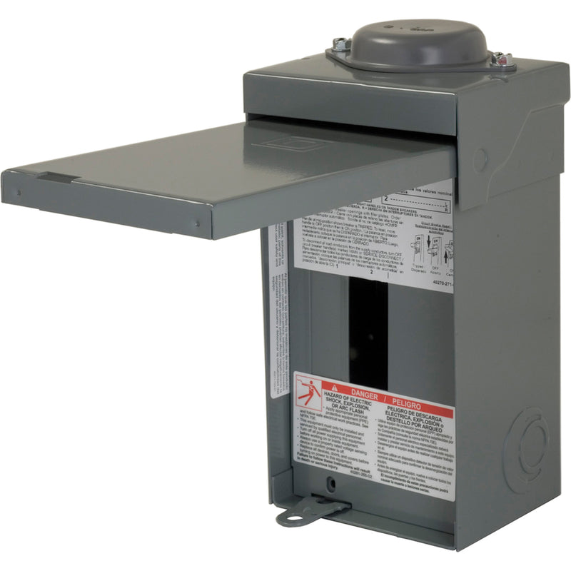 Square D - HOM24L70RBCP Homeline 70-Amp 2-Space 4-Circuit Outdoor Main Lugs Load Center