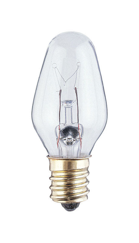 Feit Electric BP7C7/827/LED/4 0.6W 7W Equivalent 30 Lumen Candelabra Base Four LED C7 Night Light Bulb, 2.1" H x 0.9" D, 2700K (Soft White), 4 Piece 3720200